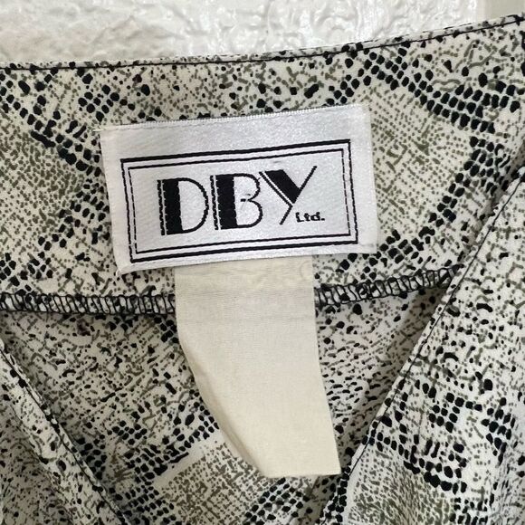 Vintage 90’s Slip Dress Snakeskin Print Ruffle Hem V-neck Mini Dress Size - Picture 4 of 13